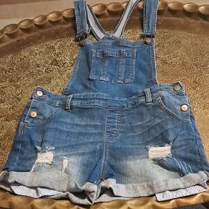 Wax Jean Basic Denim Overall Shorts